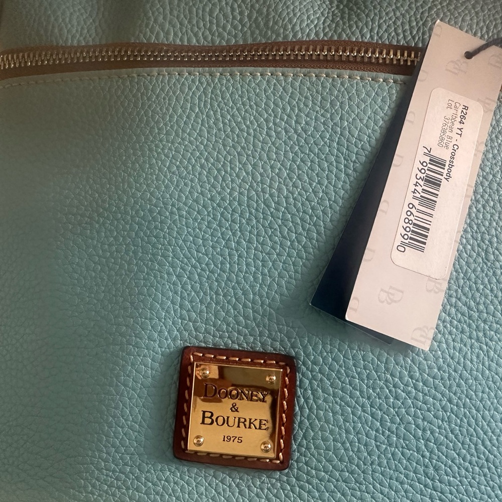 Dooney & Bourke Light Blue Crossbody with Brown Trim - Picture 3 of 6